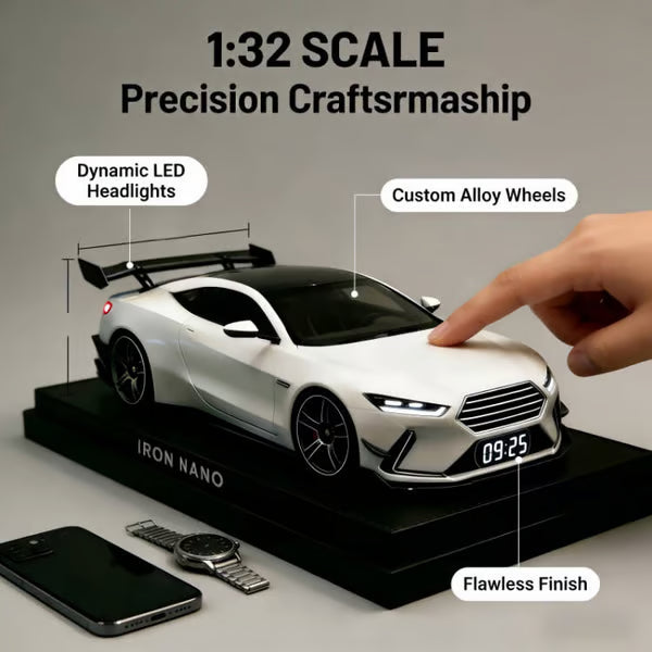 🎁 Hiperautó ébresztőóra🏎️Realisztikus motor- és fényeffektusok