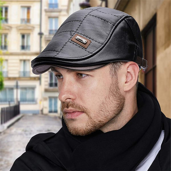 🧢[Korlátozott idejű ajánlat]🧥Vintage bőr barett! Unisex, meleg és sokoldalú ~