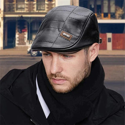 🧢[Korlátozott idejű ajánlat]🧥Vintage bőr barett! Unisex, meleg és sokoldalú ~