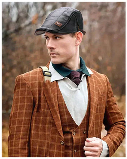 🧢[Korlátozott idejű ajánlat]🧥Vintage bőr barett! Unisex, meleg és sokoldalú ~