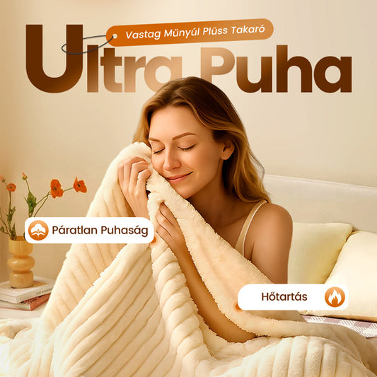 🛏️Sűrű nyúl plüss és tejbársony huzatú takaró