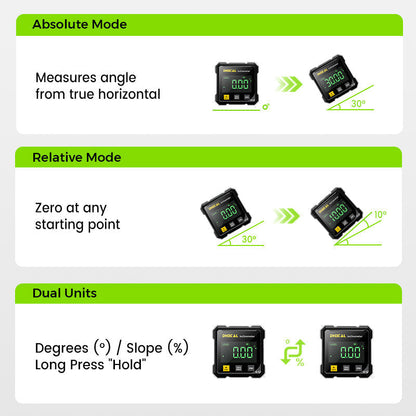 📐 Négyoldalas mágneses digitális szögmérő lézerrel 👷👍