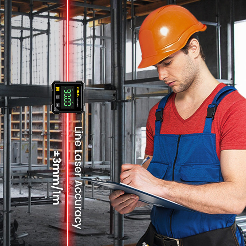 📐 Négyoldalas mágneses digitális szögmérő lézerrel 👷👍