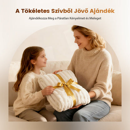 🛏️Sűrű nyúl plüss és tejbársony huzatú takaró