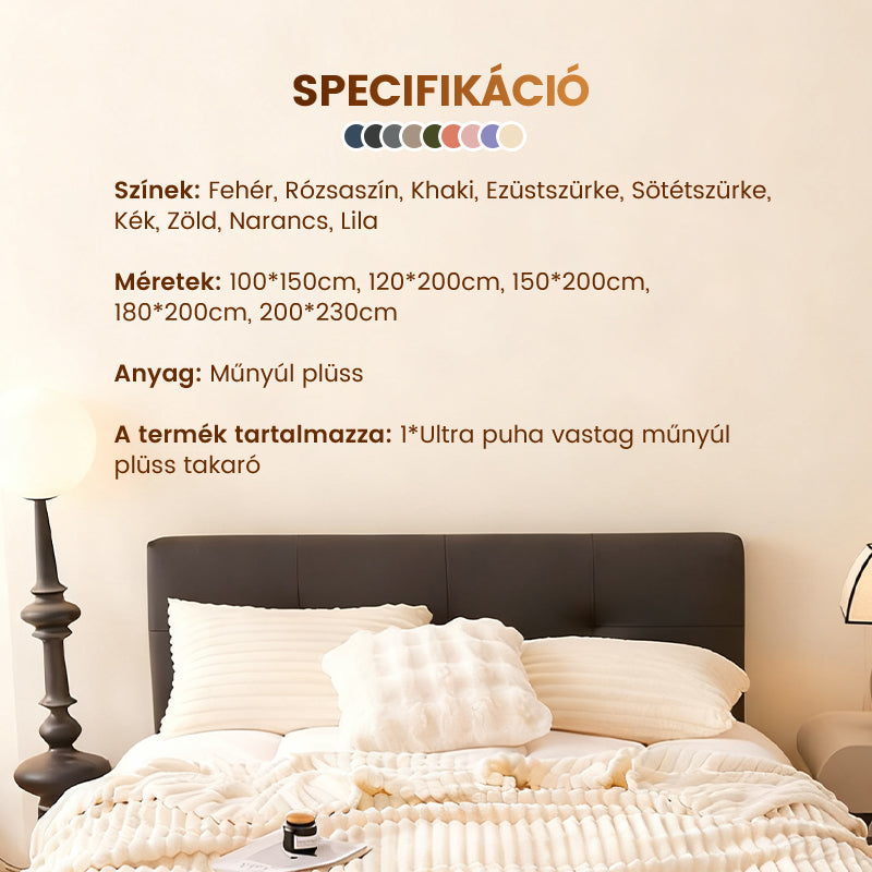 🛏️Sűrű nyúl plüss és tejbársony huzatú takaró