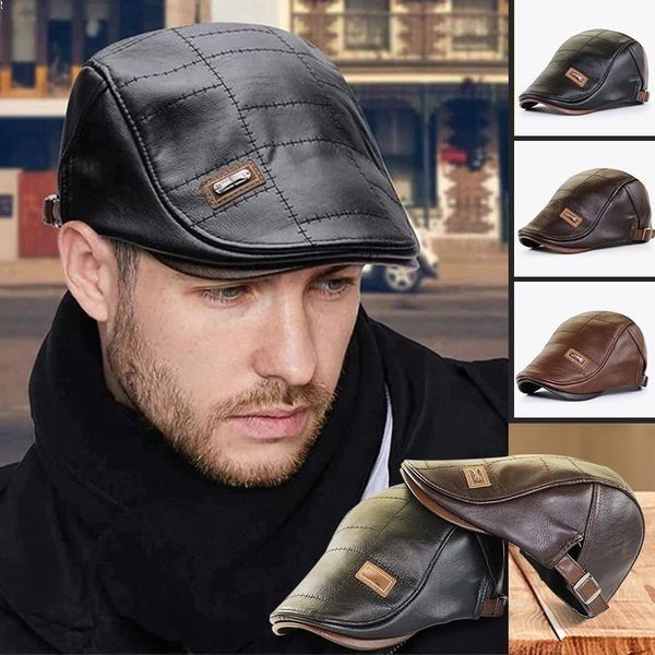 🧢[Korlátozott idejű ajánlat]🧥Vintage bőr barett! Unisex, meleg és sokoldalú ~