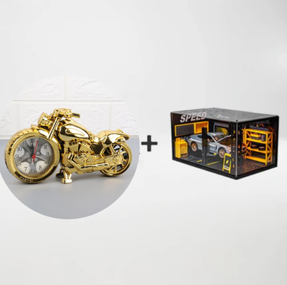 🎁Ingyenes rózsa nyaklánc🎅 ÜNNEPI KIÁRUSÍTÁS🏍️⏰Kreatív Motoros Ébresztőóra🎁