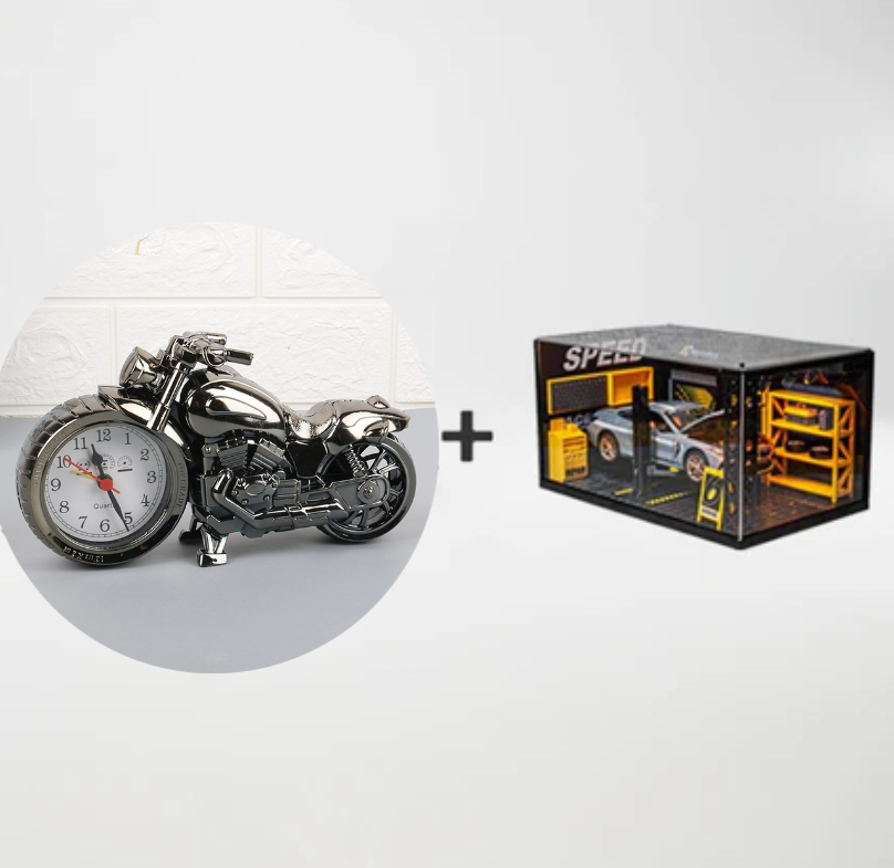 🎁Ingyenes rózsa nyaklánc🎅 ÜNNEPI KIÁRUSÍTÁS🏍️⏰Kreatív Motoros Ébresztőóra🎁