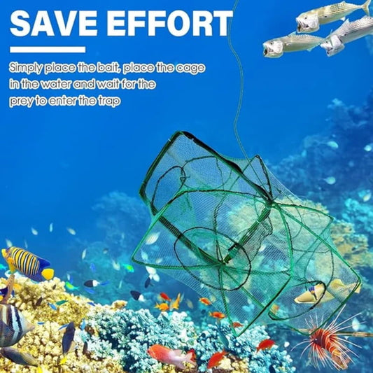 🔥 Automatikusan Összecsukható Erősített Horgász Csapda Háló 🐟