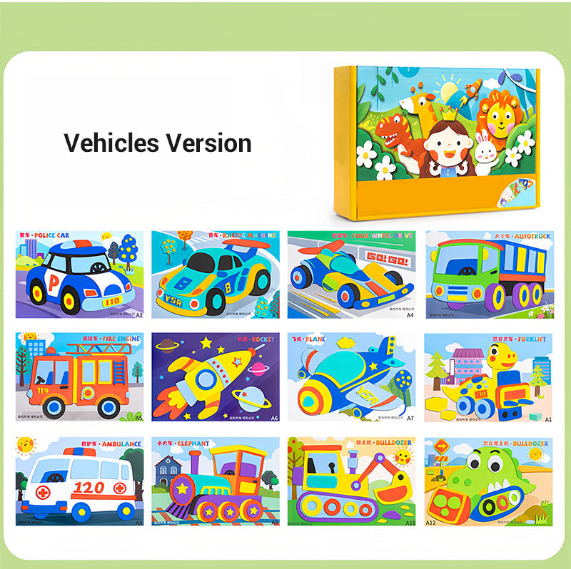 🧩🎨Gyerekek számára készült DIY 3D EVA matricás kézműves foglalkozás