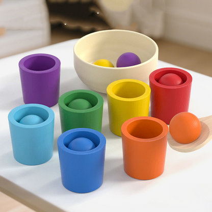 🌈 Szivárványgolyók poharakban Montessori játékok kisgyermekeknek 👶🧠