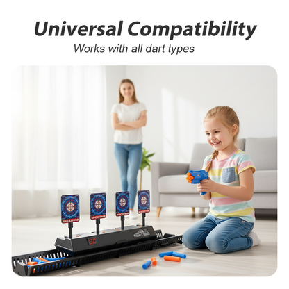 🎯Elektromos, automatikus visszaállítású lövöldözős játék mozgó sínekkel