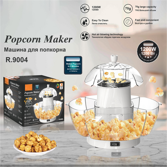 🍿 1200W automatikus forró levegős popcorn készítőgép