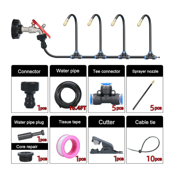🌱360° ívelt kerti automata öntözőrendszer