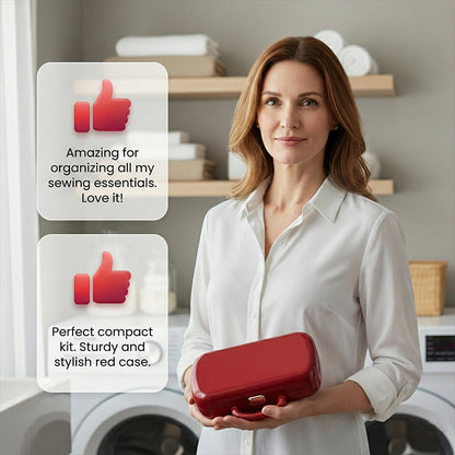 🧵21 darabos hordozható varrókészlet ✨ Tökéletes DIY varróprojektekhez