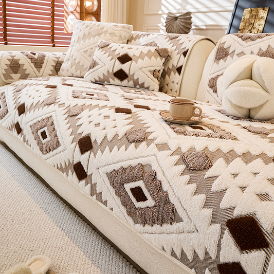 🛋️✨Modern geometrikus plüss kanapéhuzat