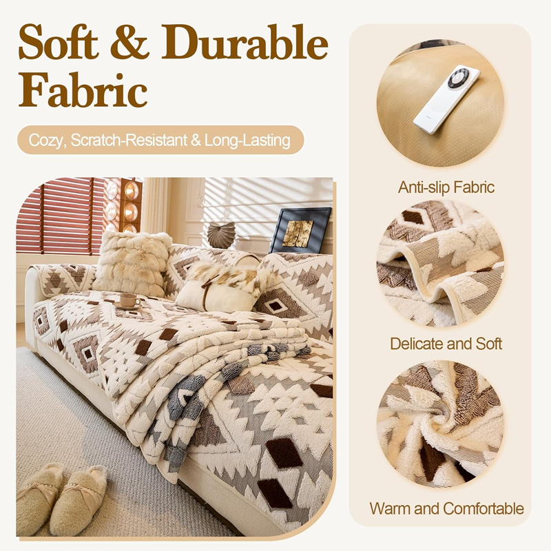 🛋️✨Modern geometrikus plüss kanapéhuzat