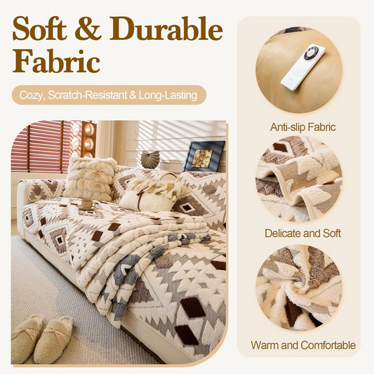 🛋️✨Modern geometrikus plüss kanapéhuzat