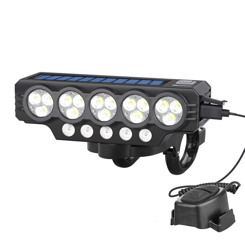 Napelemes és USB-ről tölthető kerékpárlámpa