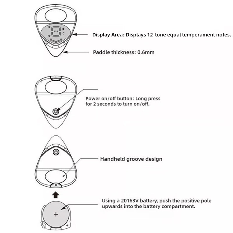 Hordozható 2 az 1-ben gitárválasztó és hangoló
